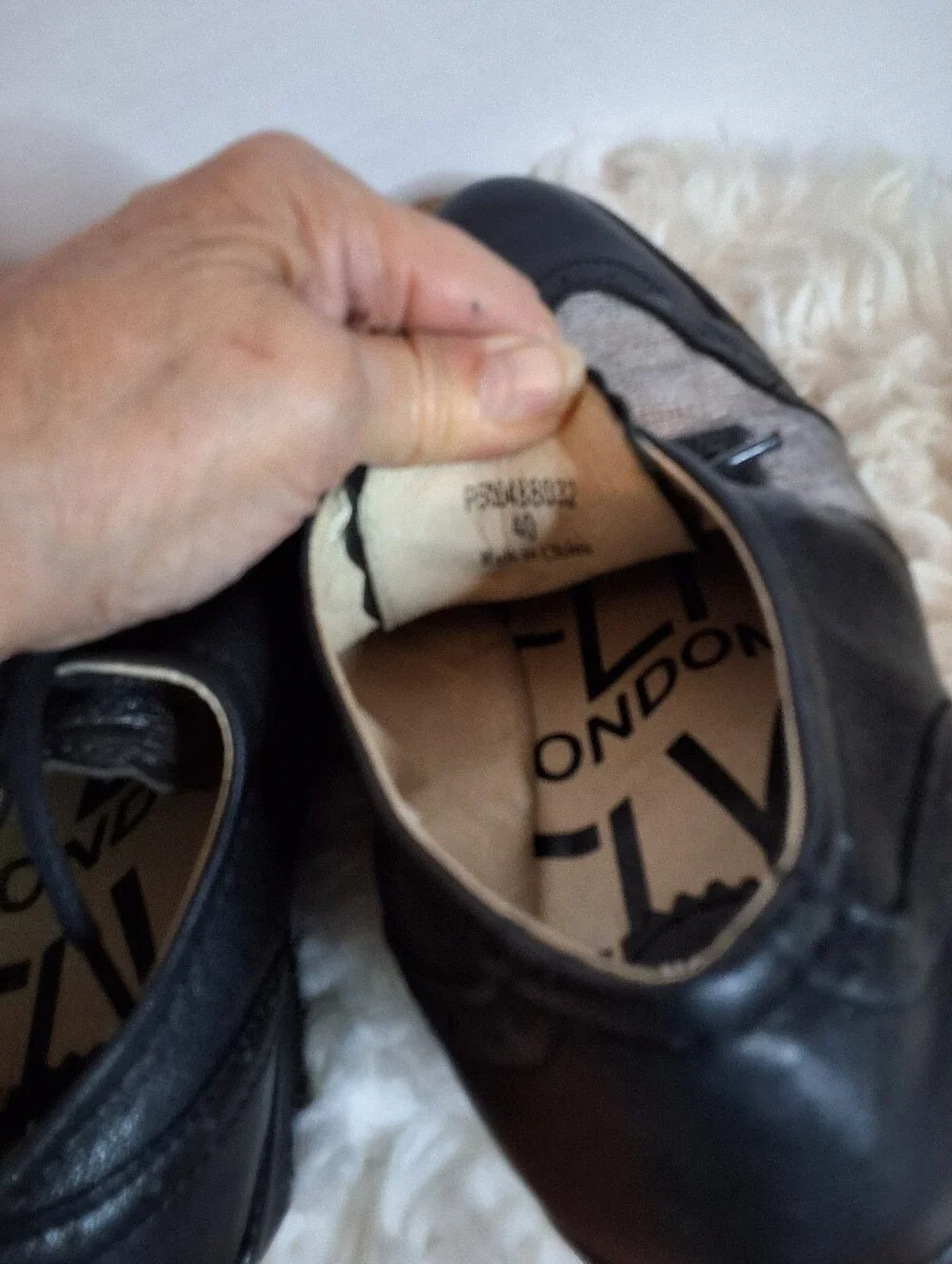 Fly London Black Silver Leather Lace Up Wedge Oxford Shoes Size 40 9- 9.6